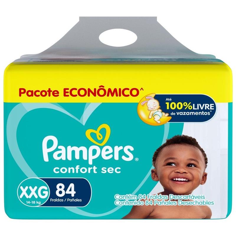 Fralda Pampers ConfortSec Tam. XXG 14kg a 18kg 84 Unidades